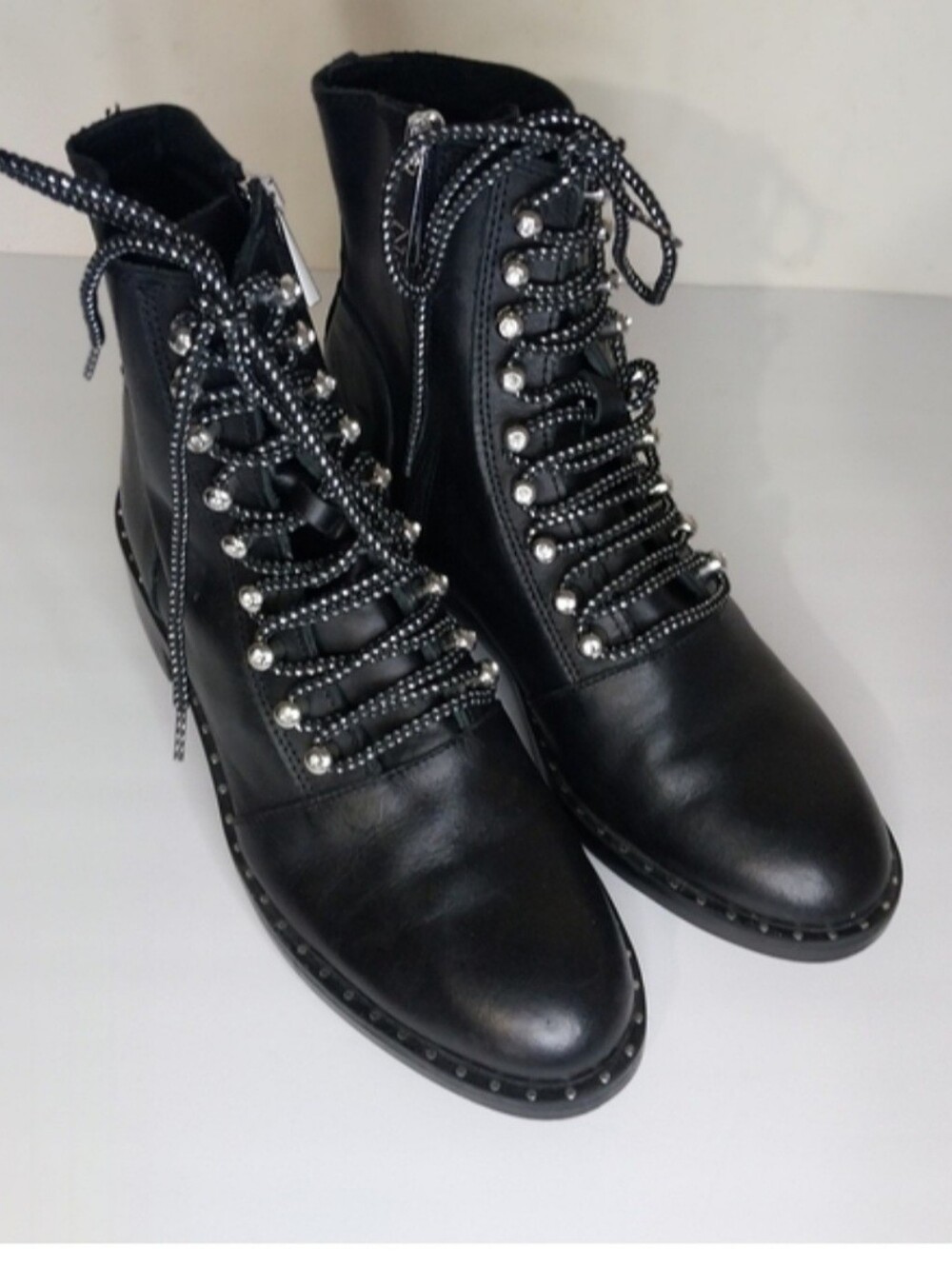 Zara Black Ankle Boots with Studded Details Size EU 38